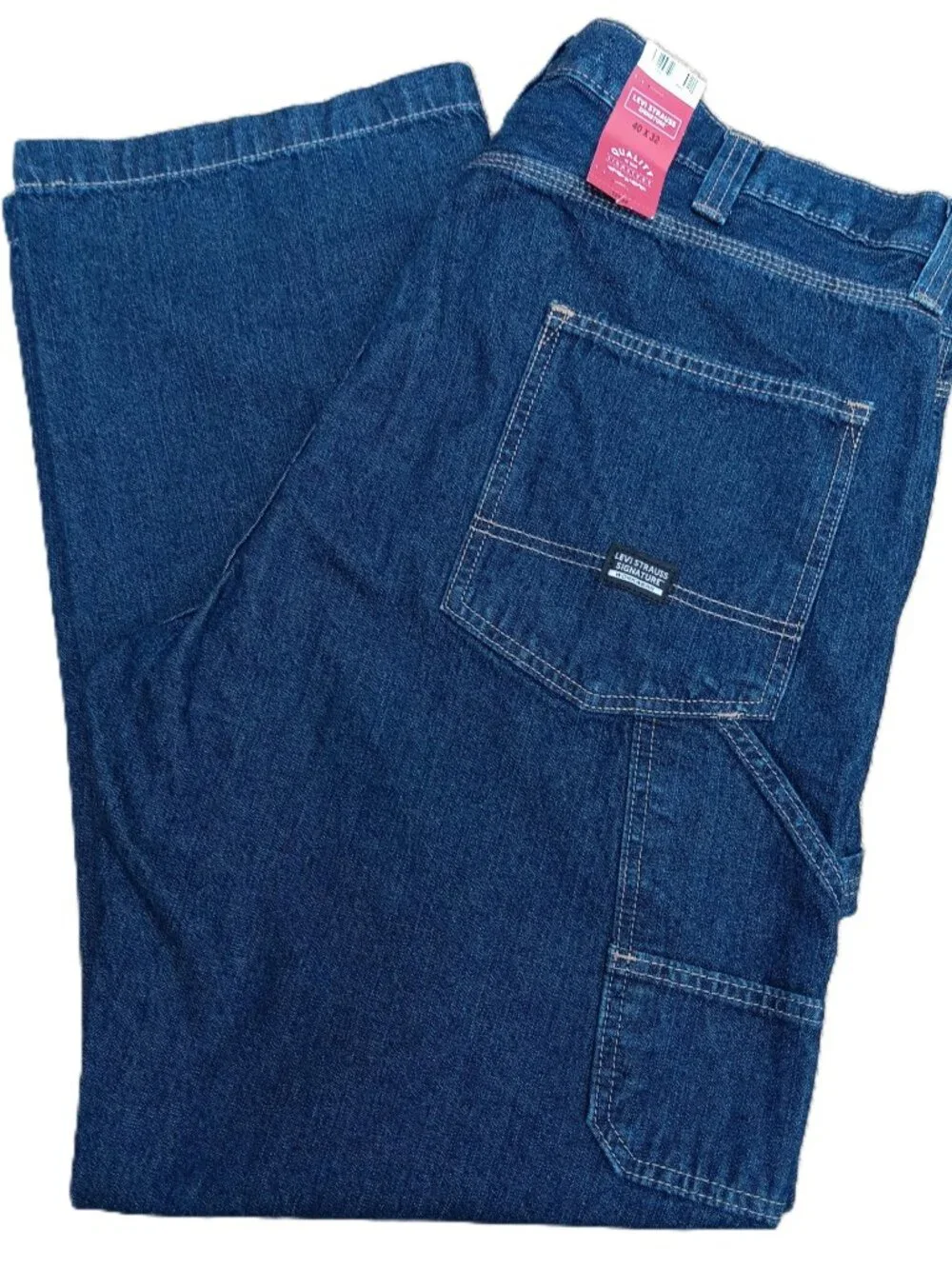 Levi Strauss Signature Workwear Mens Carpenter Jeans Blue Size 40 X 32